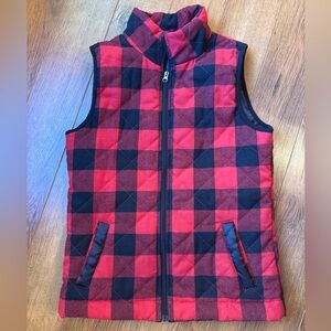 Pink Lily Red/Black Buffalo Check Vest. Size Small